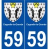 59 Cappelle-la-Grande blason autocollant plaque stickers ville