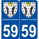 59 Cappelle-la-Grande blason autocollant plaque stickers ville