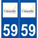 59 Cappelle-la-Grande logo autocollant plaque stickers ville