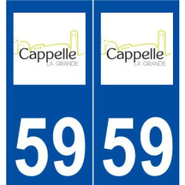 59 Cappelle-la-Grande logo autocollant plaque stickers ville