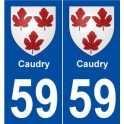 59 Caudry blason autocollant plaque stickers ville