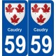 59 Caudry blason autocollant plaque stickers ville