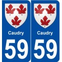 59 Caudry blason autocollant plaque stickers ville
