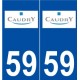 59 Caudry logo autocollant plaque stickers ville