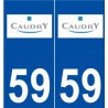 59 Caudry logo autocollant plaque stickers ville