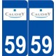 59 Caudry logo autocollant plaque stickers ville