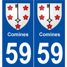 59 Comines blason autocollant plaque stickers ville
