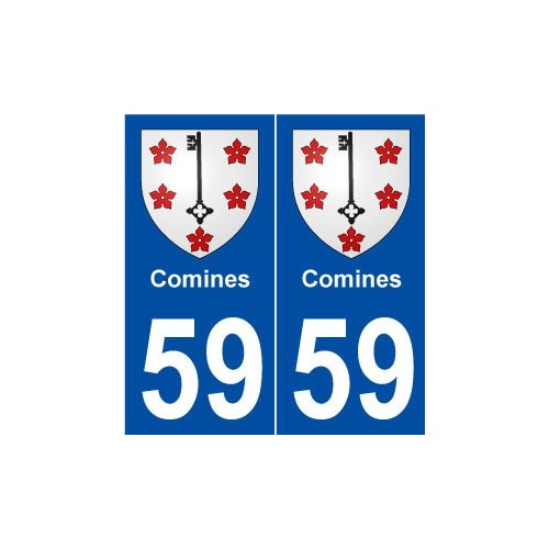 59 Comines blason autocollant plaque stickers ville