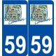 59 Comines logo autocollant plaque stickers ville