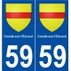59 Condé-sur-l'Escaut blason autocollant plaque stickers ville