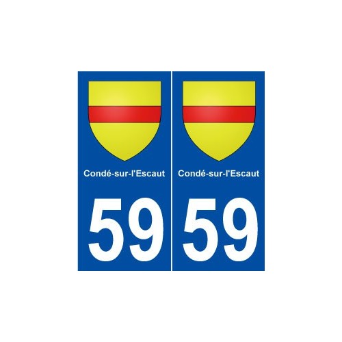 59 Condé-sur-l'Escaut blason autocollant plaque stickers ville