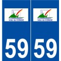 59 Condé-sur-l'Escaut logo autocollant plaque stickers ville