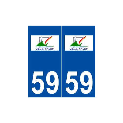 59 Condé-sur-l'Escaut logo autocollant plaque stickers ville