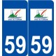59 Condé-sur-l'Escaut logo autocollant plaque stickers ville