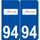 94 Alfortville logo autocollant plaque stickers ville