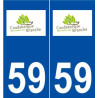 59 Coudekerque-Branche logo autocollant plaque stickers ville