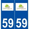 59 Coudekerque-Branche logo autocollant plaque stickers ville