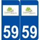 59 Coudekerque-Branche logo autocollant plaque stickers ville