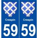 59 Crespin blason autocollant plaque stickers ville
