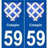 59 Crespin blason autocollant plaque stickers ville