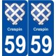 59 Crespin blason autocollant plaque stickers ville