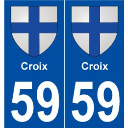 59 Croix blason autocollant plaque stickers ville