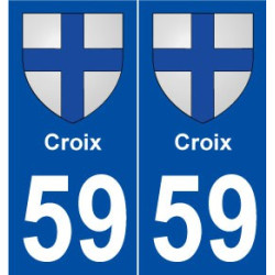 59 Croix blason autocollant plaque stickers ville