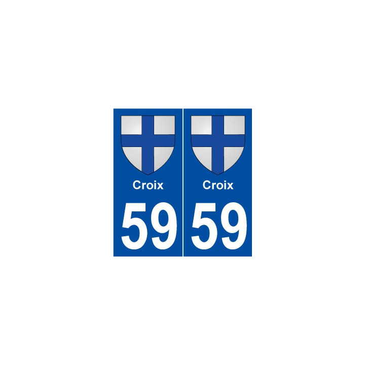 59 Croix blason autocollant plaque stickers ville