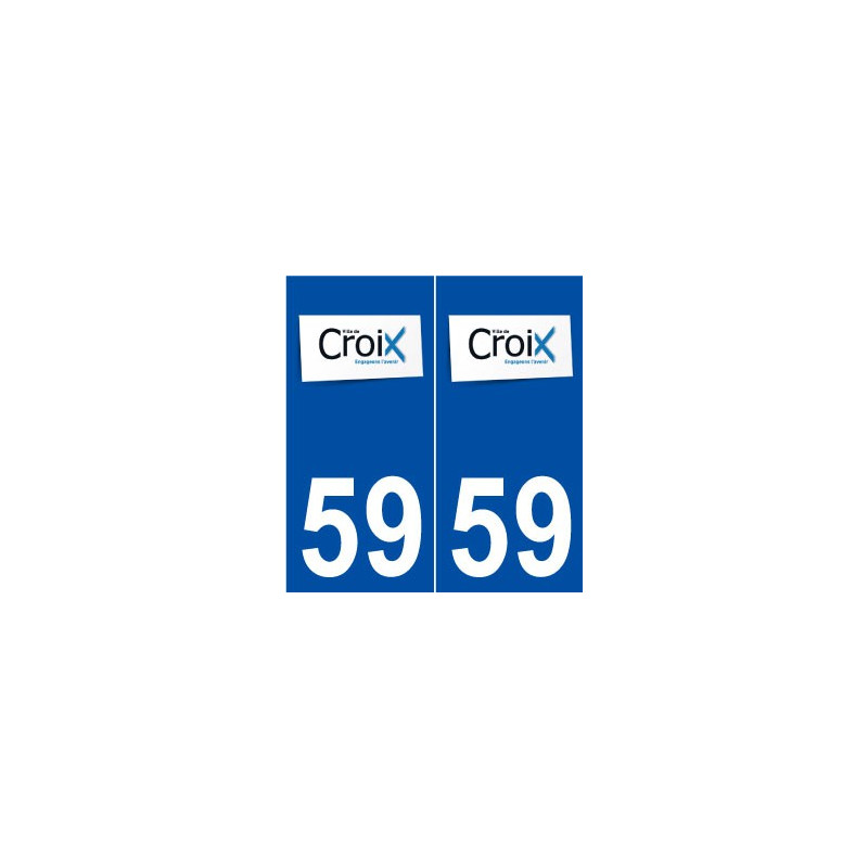 59 Croix logo autocollant plaque stickers ville