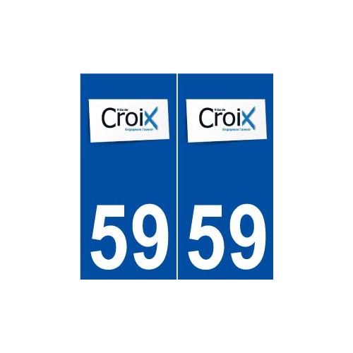 59 Croix logo autocollant plaque stickers ville