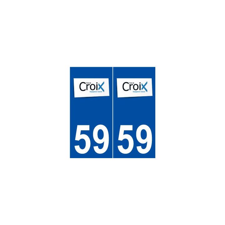 59 Croix logo autocollant plaque stickers ville