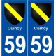 59 Cuincy blason autocollant plaque stickers ville