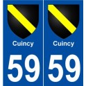 59 Cuincy blason autocollant plaque stickers ville