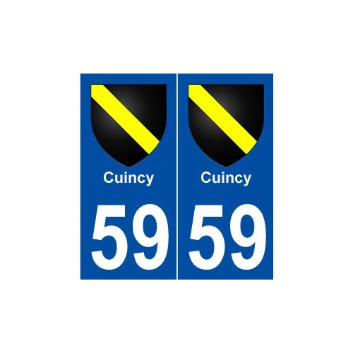 59 Cuincy blason autocollant plaque stickers ville