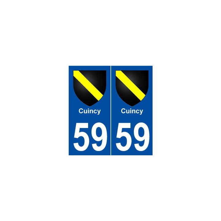 59 Cuincy blason autocollant plaque stickers ville