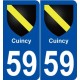 59 Cuincy blason autocollant plaque stickers ville