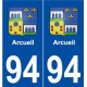 94 Arcueil stemma adesivo piastra adesivi città