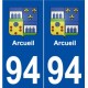 94 Arcueil blason autocollant plaque stickers ville