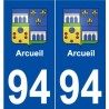 94 Arcueil blason autocollant plaque stickers ville