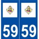 59 Cuincy logo autocollant plaque stickers ville