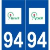 94 Arcueil logo autocollant plaque stickers ville