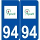 94 Arcueil logo autocollant plaque stickers ville