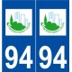 94 Boissy-Saint-Léger logo autocollant plaque stickers ville