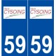 59 Cysoing logo autocollant plaque stickers ville