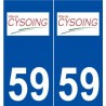 59 Cysoing logo autocollant plaque stickers ville
