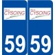 59 Cysoing logo autocollant plaque stickers ville