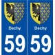59 Dechy blason autocollant plaque stickers ville