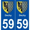 59 Dechy blason autocollant plaque stickers ville