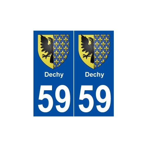 59 Dechy blason autocollant plaque stickers ville