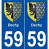 59 Dechy blason autocollant plaque stickers ville